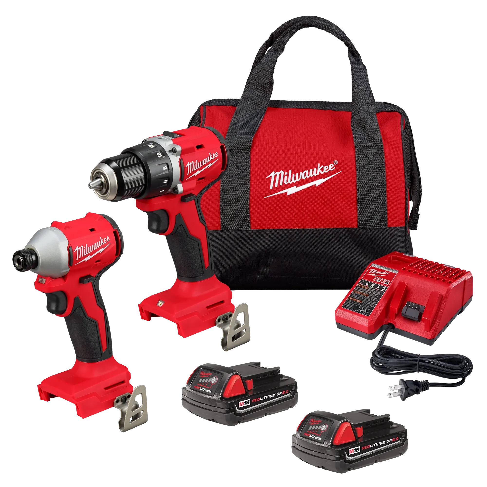 Kit Compacto de Taladro Percutor y Atornillador de Impacto M18 Milwaukee