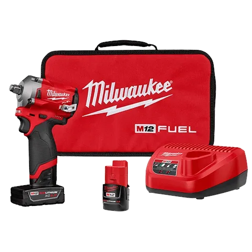 Kit de llave de impacto corta M12 FUEL™ de 1/2"