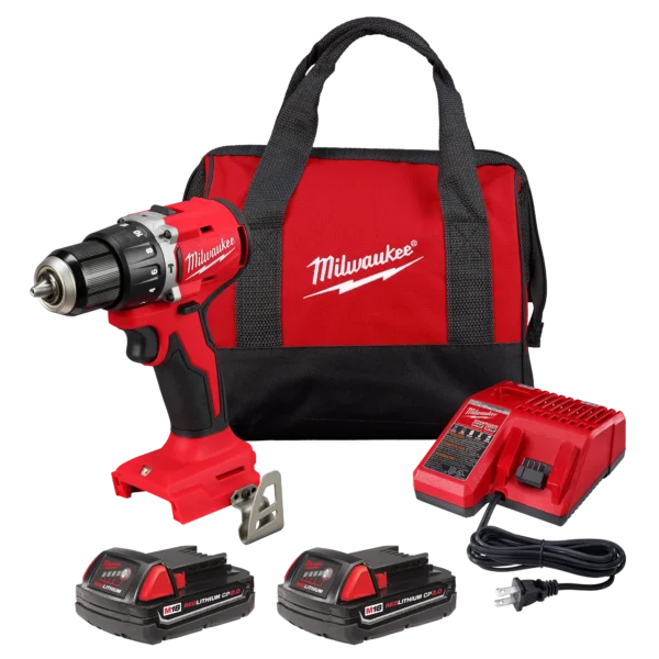 Kit de taladro/destornillador de martillo compacto sin escobillas M18™ de 1/2"