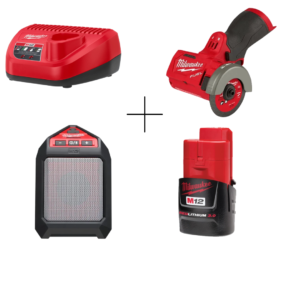 Combo Herramienta de Corte con Cargador, Batería y Parlante de Milwaukee