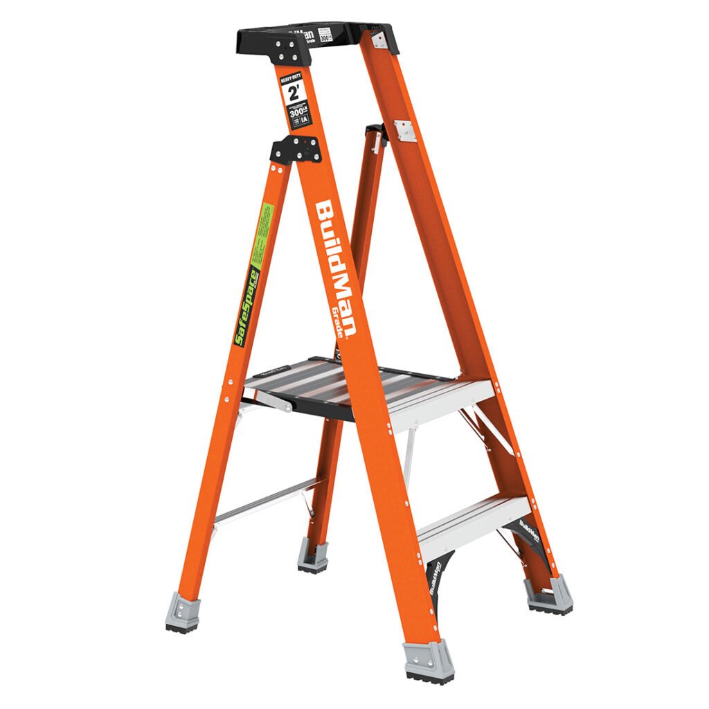 Escalera de Fibra de Vidrio de Plataforma BuildMan Metaltech de 2 Pies