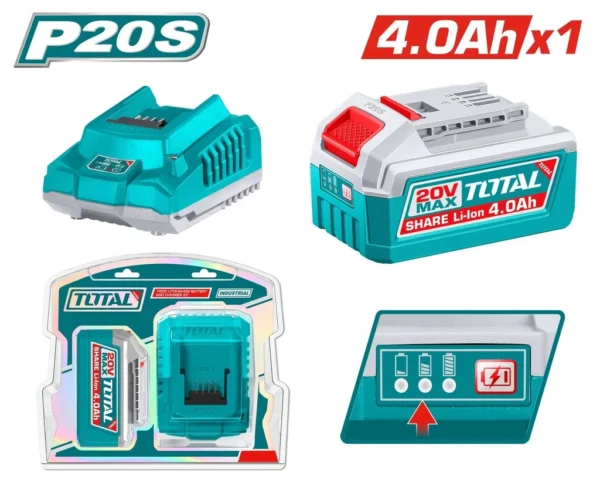 Kit Batería 20V 4.0AH + Cargador Total