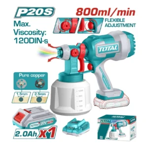 Pistola de Pintar Inalámbrica 20V + Batería + Cargador Total