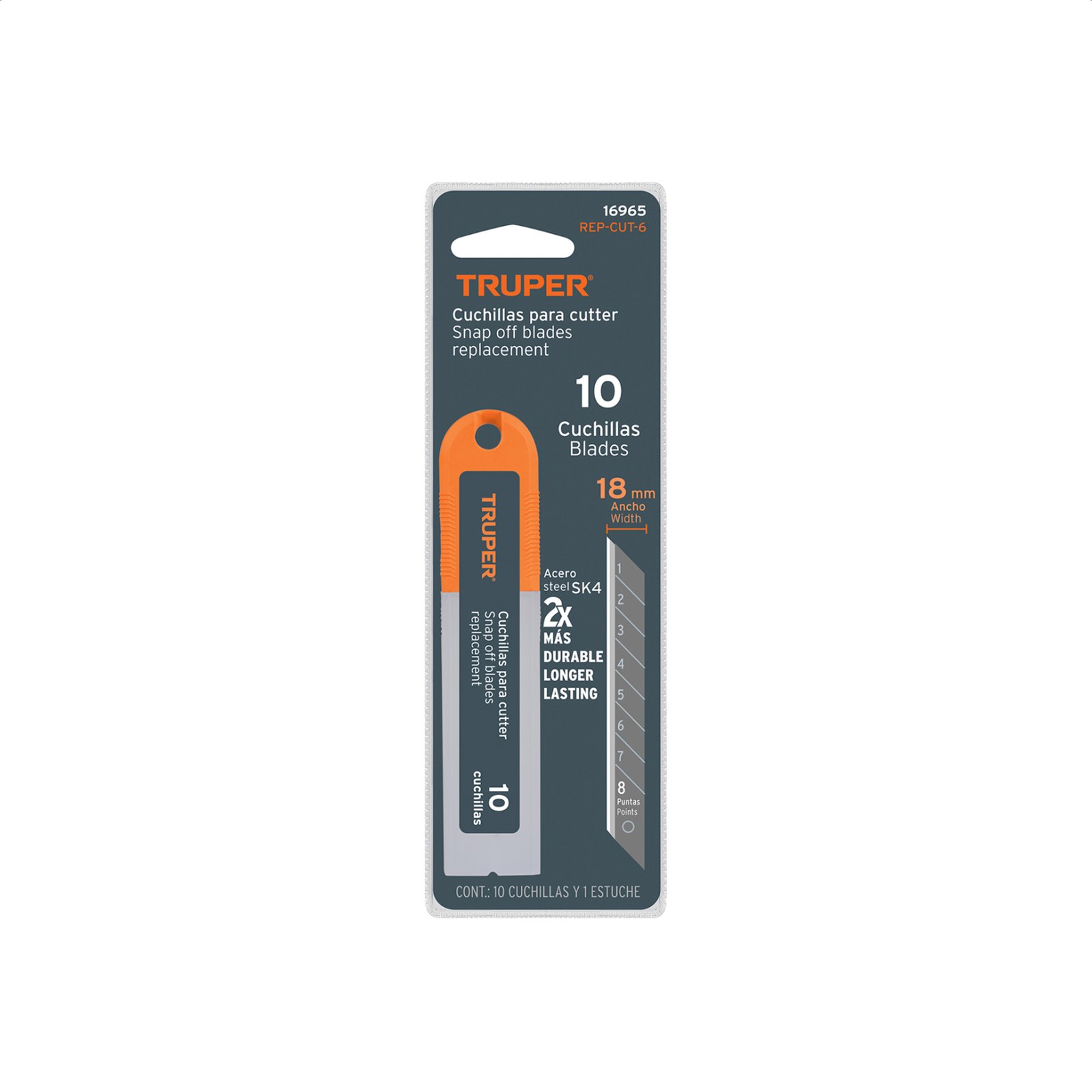 Repuesto Bisturí x 10 Cuchillas 18mm Truper