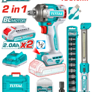 Combo Pistola de Impacto 1/2 405NM  20V + Lámpara de Trabajo 300 Lúmenes Recargable