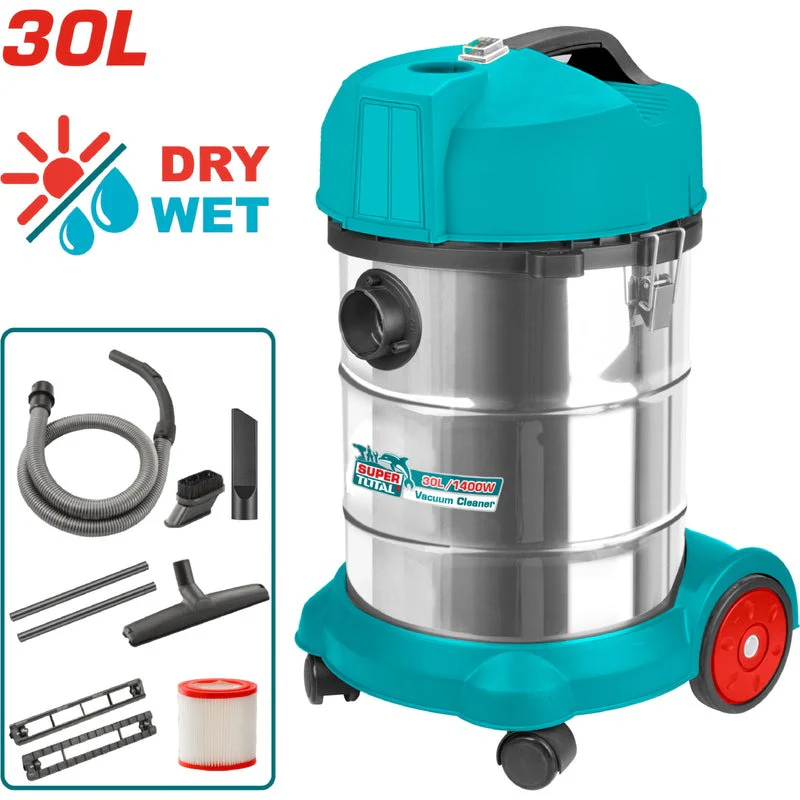 Aspiradora y Sopladora para Húmedo y Seco 30L 1400W Total