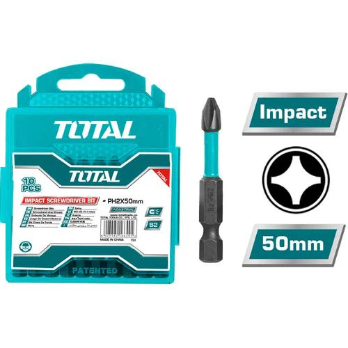 Puntas Taladro Inmantadas de Impacto 50MM Industrial Total