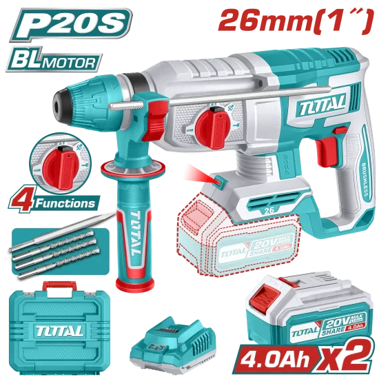 Taladro Rotomartillo 1" 20V Industrial Total