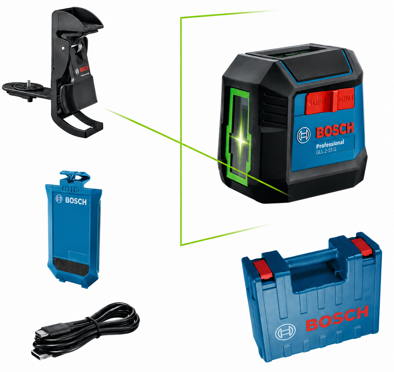 Nivel laser línea verde Bosch