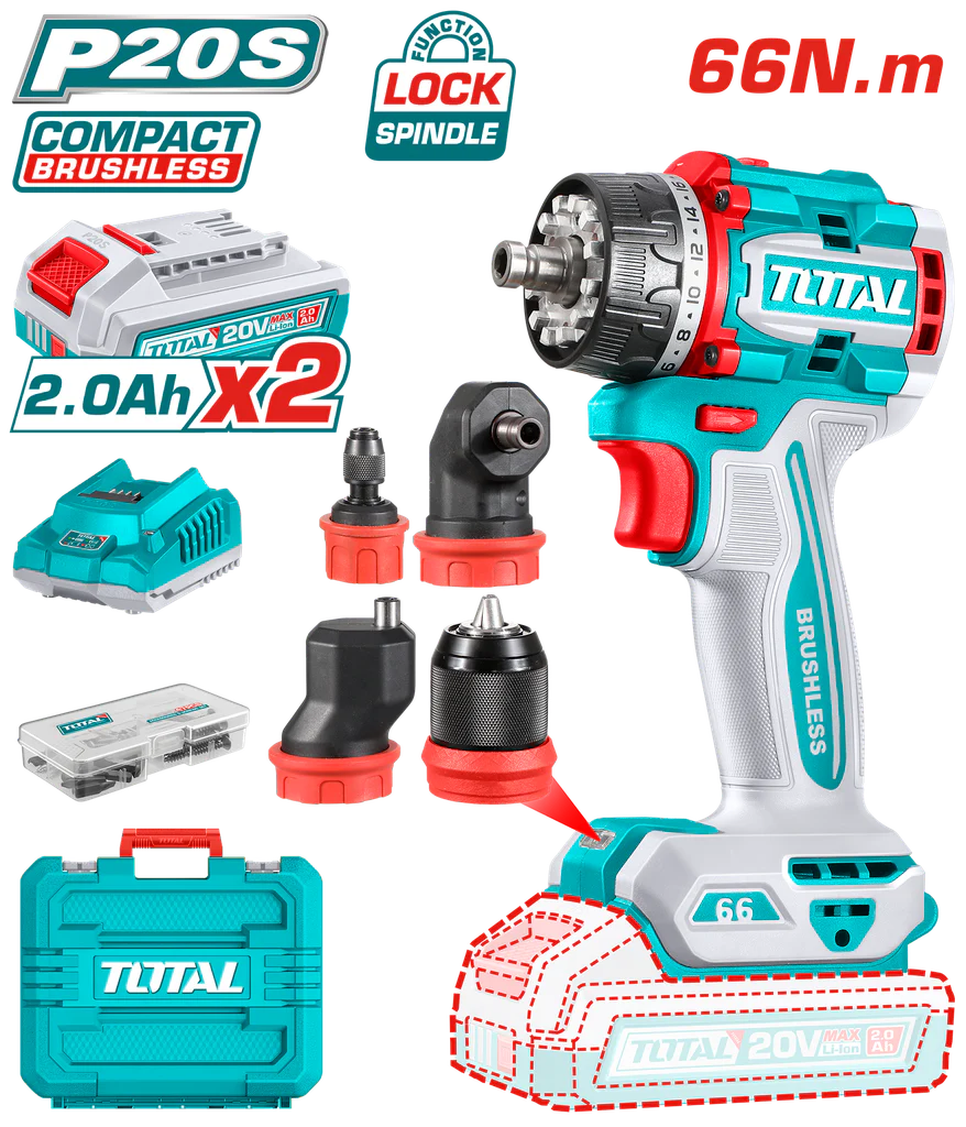 TALADRO ATORNILLADOR MULTICABEZAL 20V 66NM