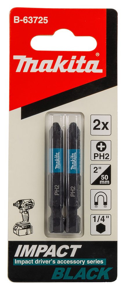 Punta impact black PH2 50mm 2pcs