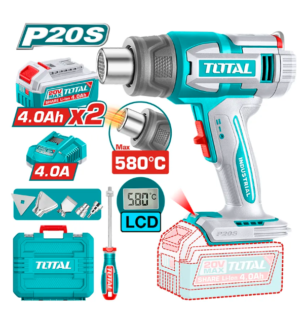 Kit Pistola Inalámbrica de  Calor + 2 baterías  4Ah + cargador