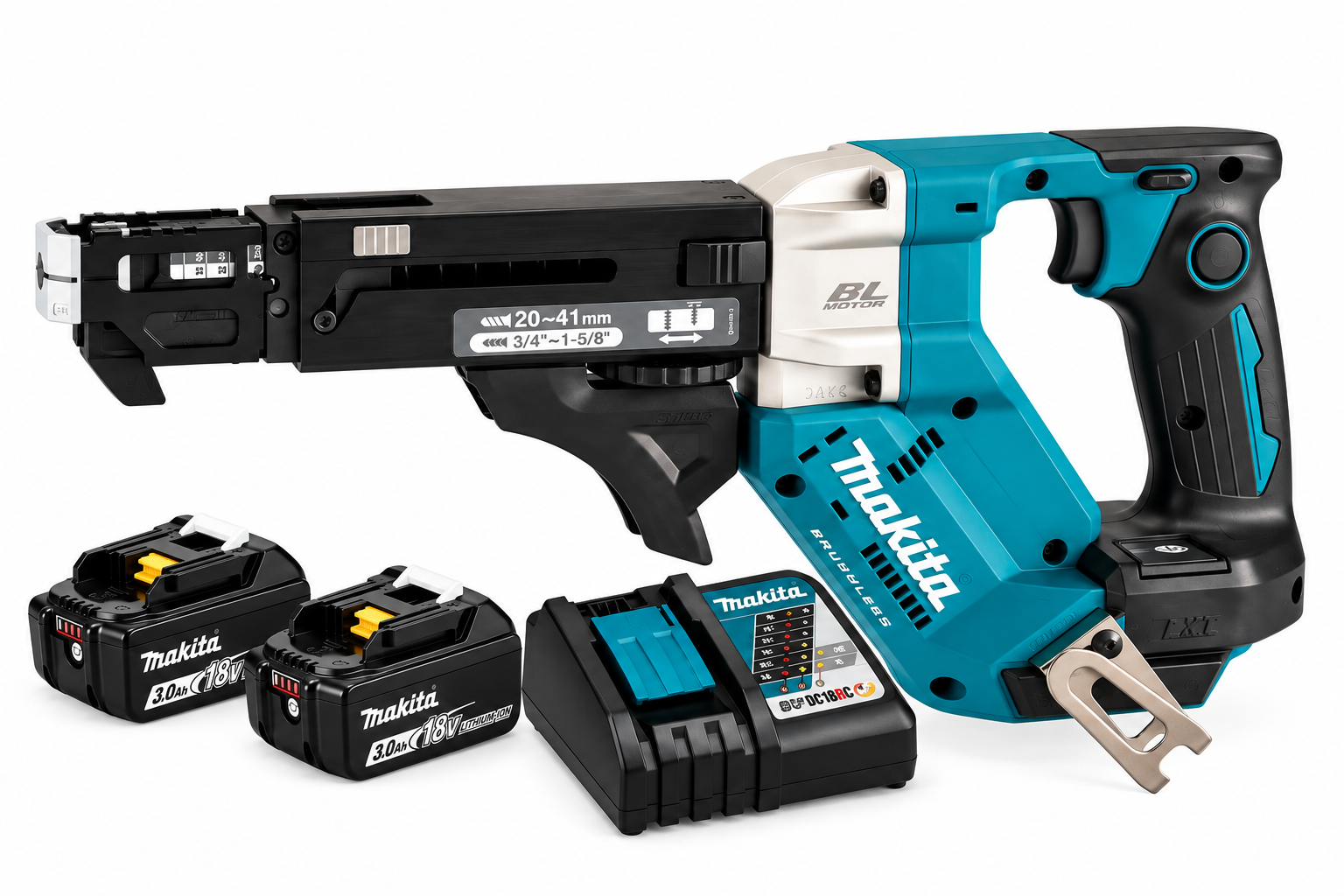 Kit Emplacador automático de canana 18V +2 baterías 3.0AH + 1cargador rápido